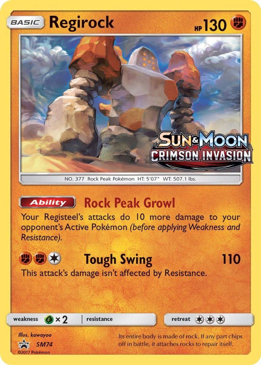 Regirock - SM74 (Prerelease) - SM74 (Holo)