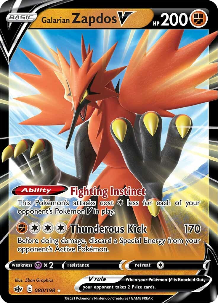 Galarian Zapdos V - 080/198 (Holo)