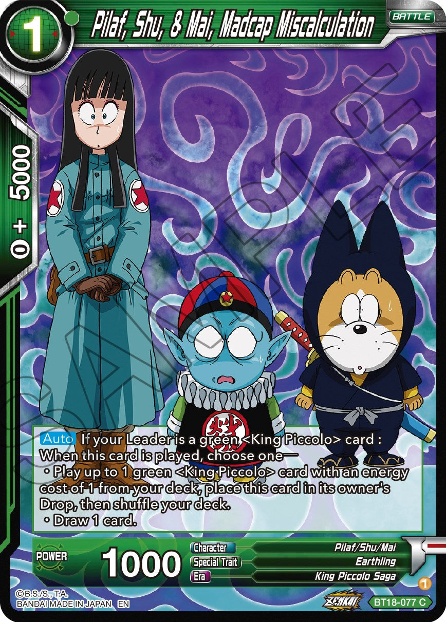 Pilaf, Shu, & Mai, Madcap Miscalculation - BT18-077 (Normal) Near Mint_Normal