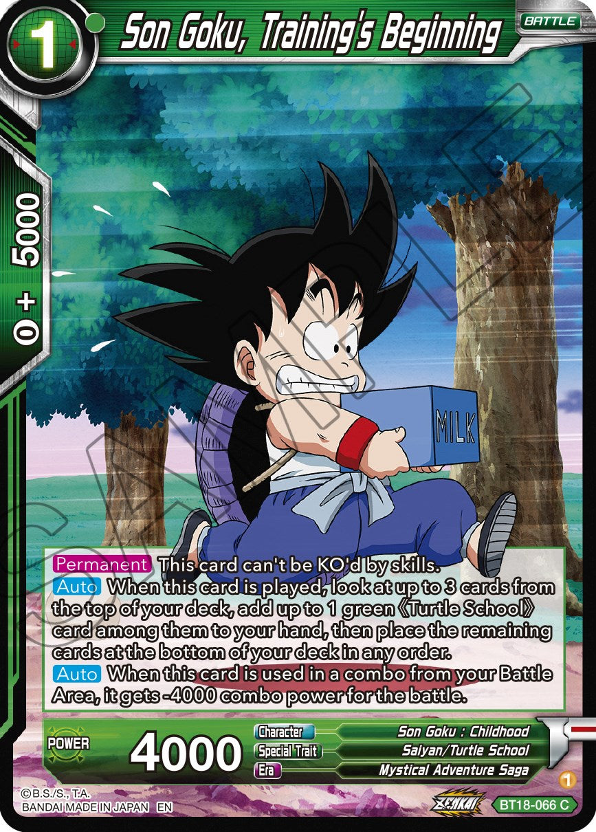 dragon ball super card game bt18 Son Goku, Training's Beginning