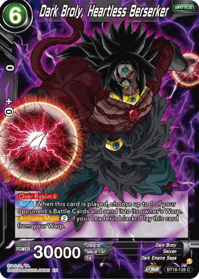 Dark Broly, Heartless Berserker - BT18-128 (Normal) Near Mint_Normal
