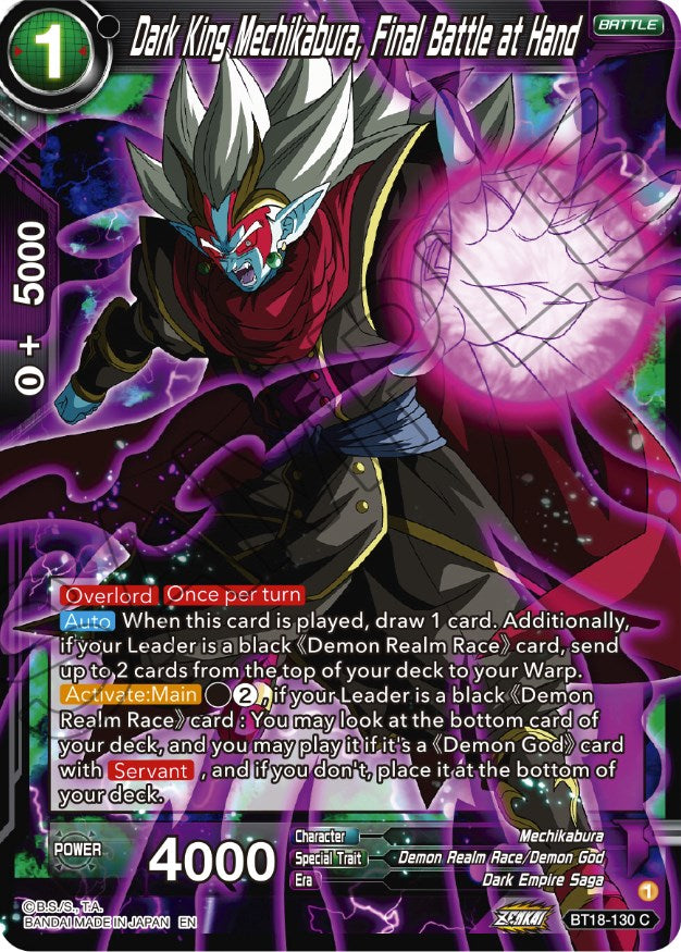 Dark King Mechikabura, Final Battle at Hand - BT18-130 (Normal) Near Mint_Normal