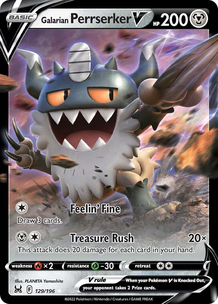 Galarian Perrserker V - 129/196 (Holo)