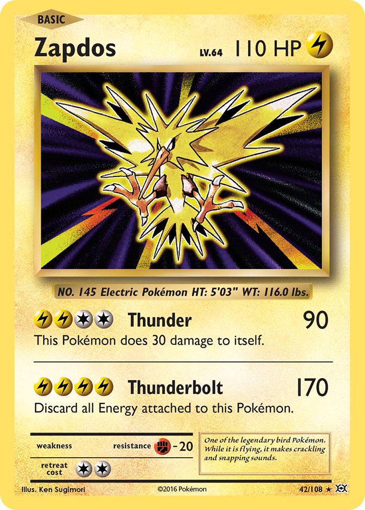 Zapdos - 42/108 (Foil) Near Mint_Foil