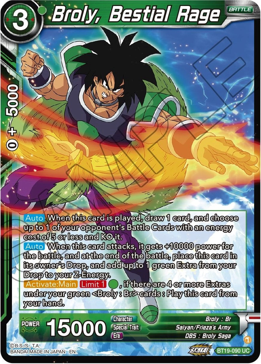Broly, Bestial Rage - BT19-090 (Normal) Near Mint_Normal