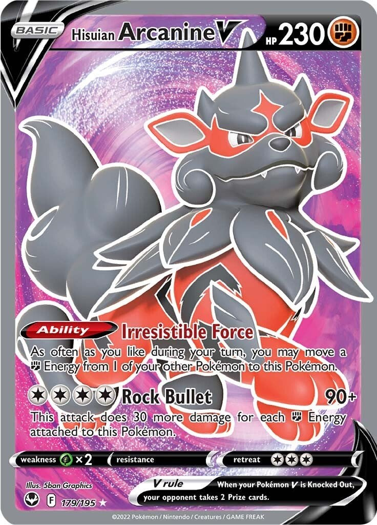 Hisuian Arcanine V (Full Art) - 179/195 (Holo)