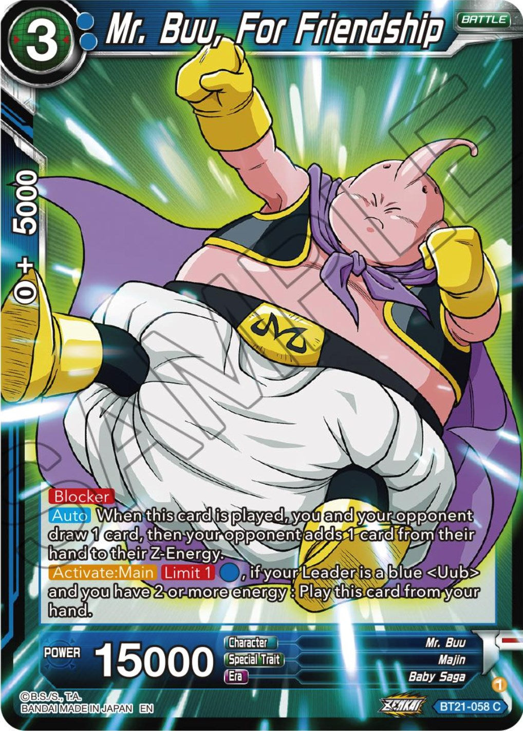 Mr. Buu, For Friendship - BT21-058 (Normal) Near Mint_Normal