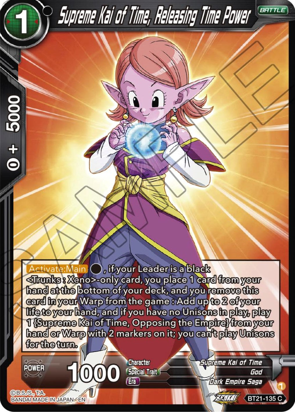 Supreme Kai of Time, Releasing Time Power - BT21-135 (Normal) Near Mint_Normal