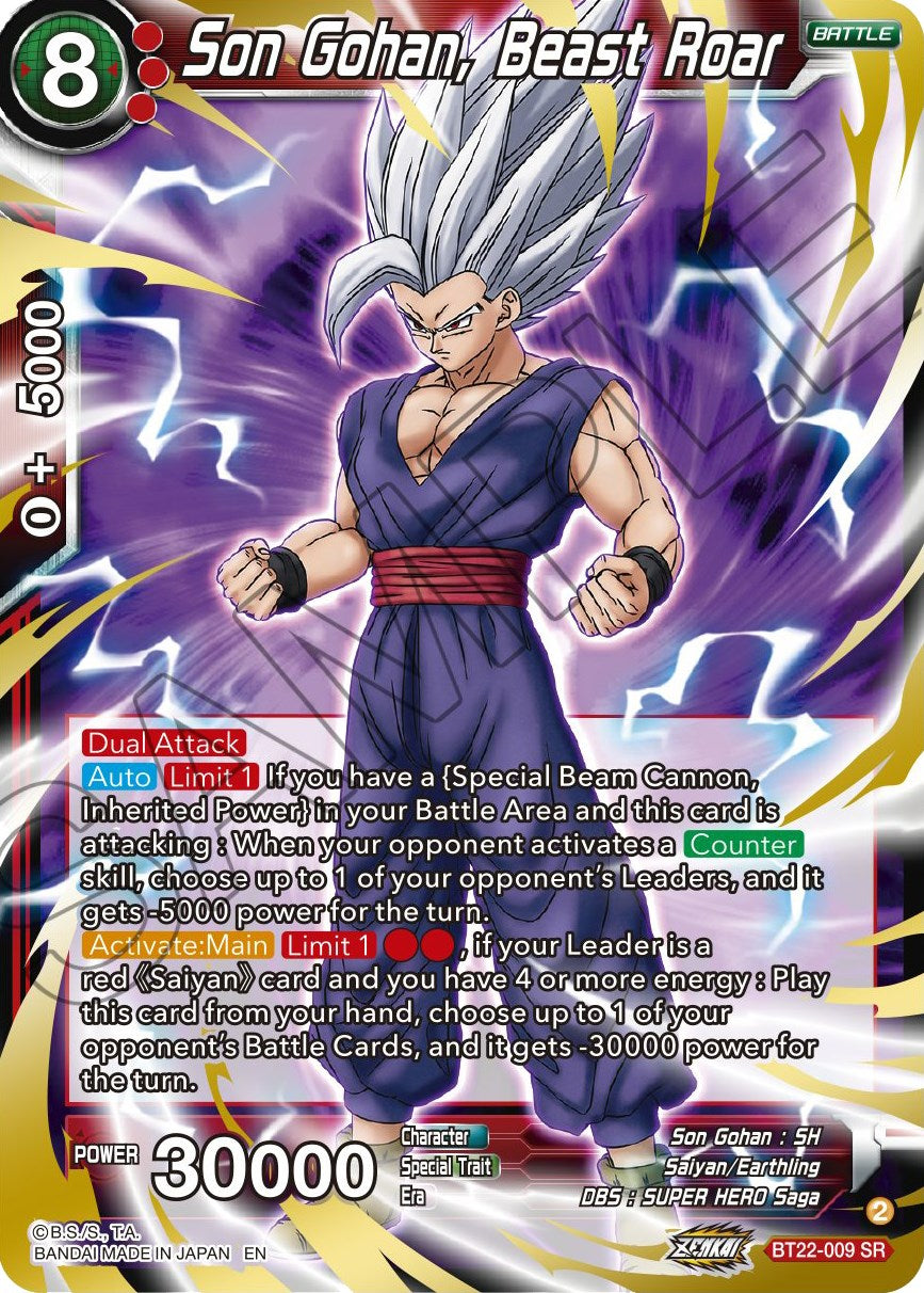 Son Gohan, Beast Roar - BT22-009 (Foil) Near Mint_Foil