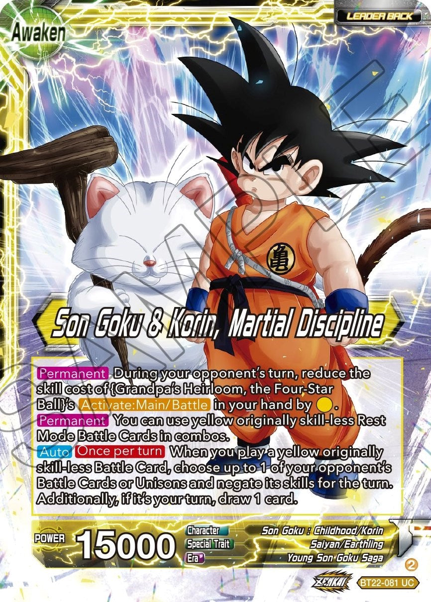 Son Goku // Son Goku & Korin, Martial Discipline - BT22-081 (Normal) Near Mint_Normal