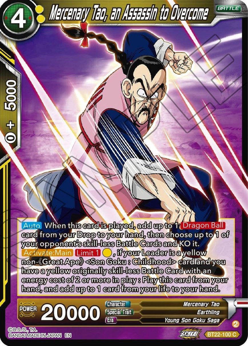 Mercenary Tao, an Assassin to Overcome - BT22-100 (Normal) Near Mint_Normal