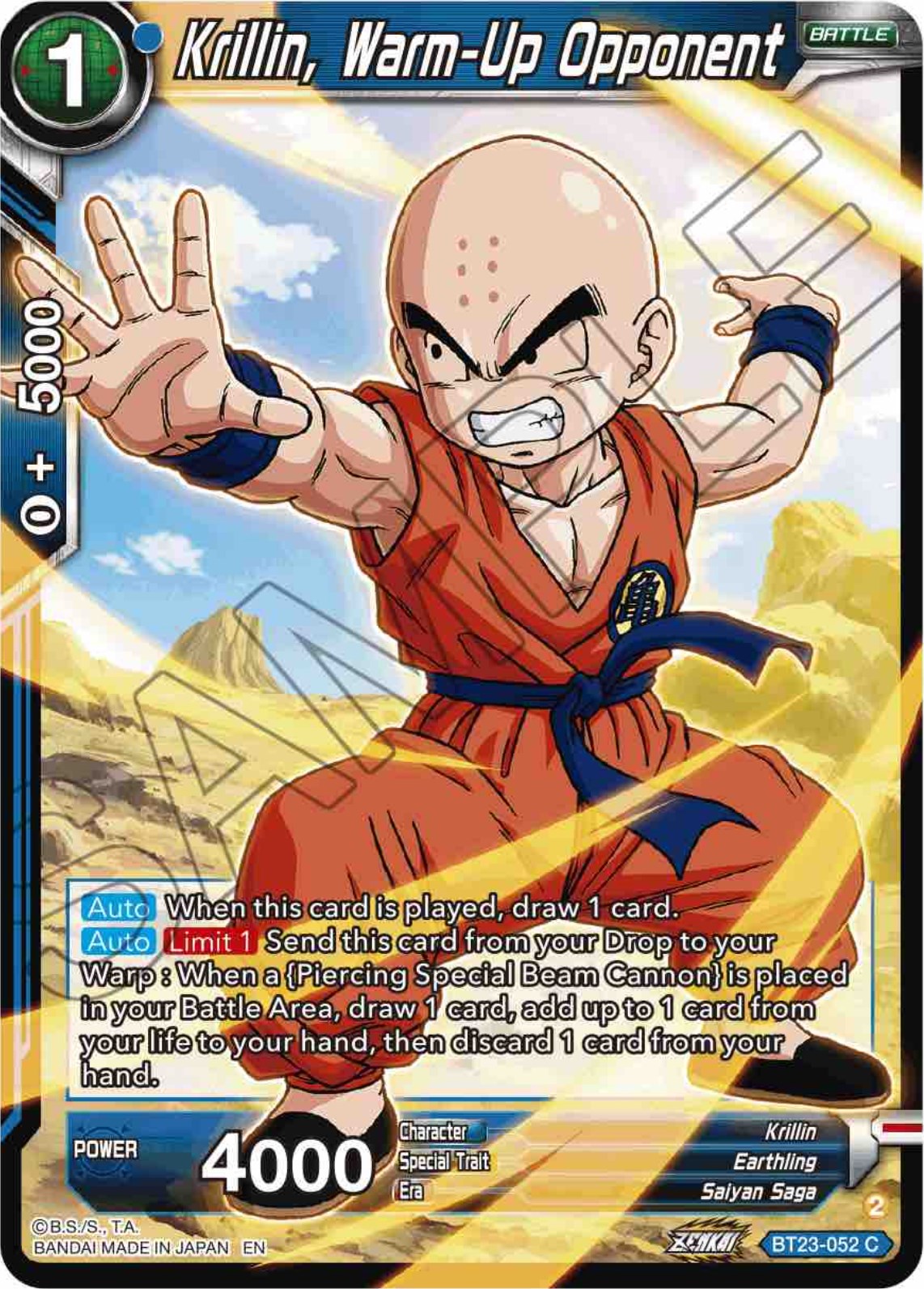 Krillin, Warm-Up Opponent - BT23-052 (Normal) Near Mint_Normal