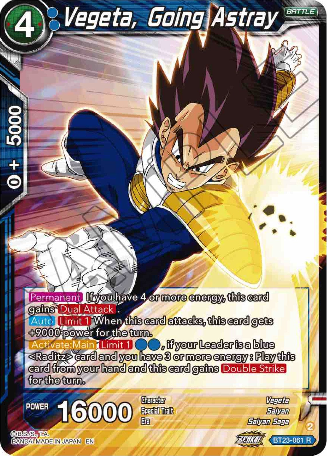 Vegeta, Going Astray - BT23-061 (Foil) Near Mint_Foil