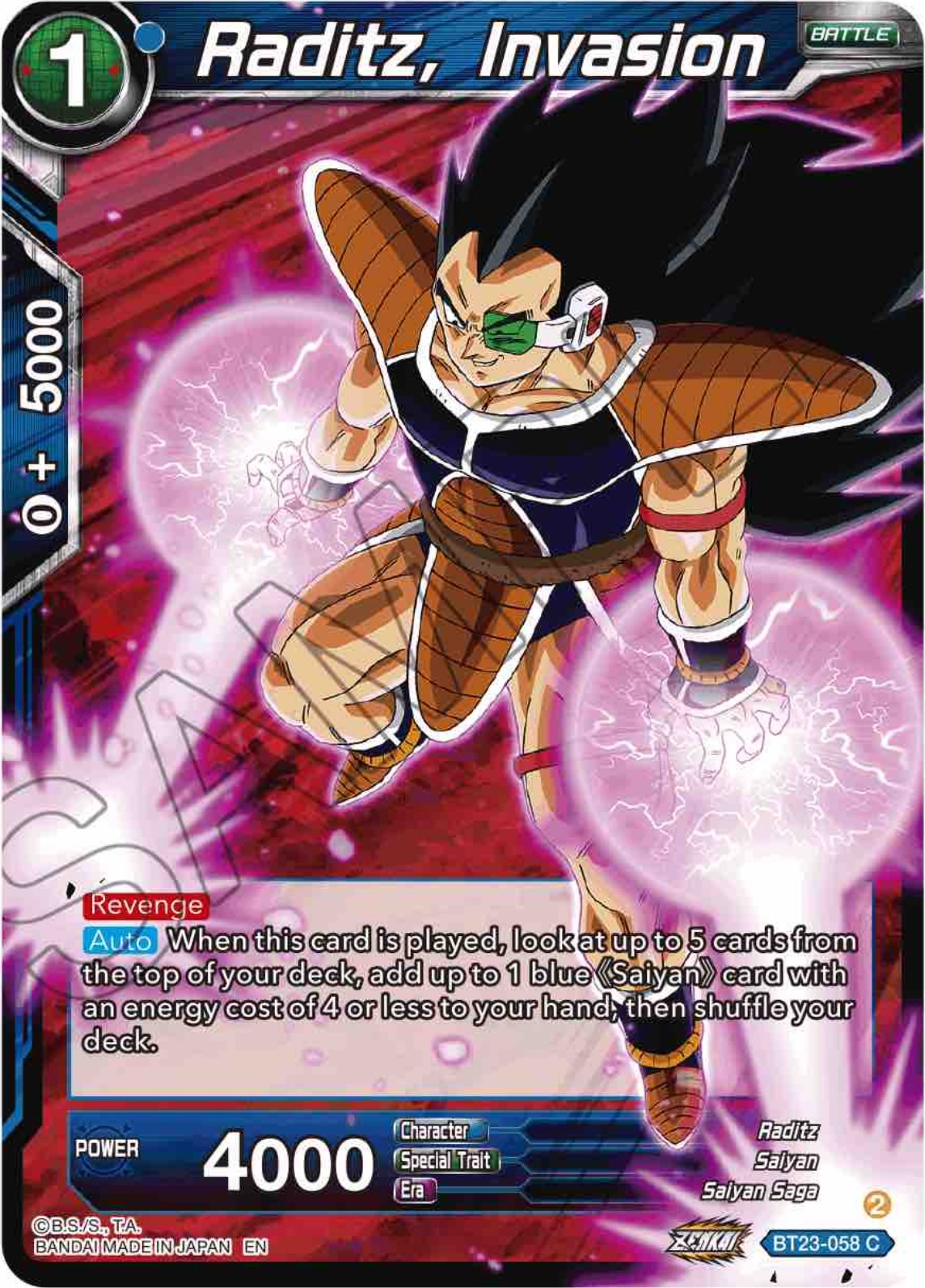 Raditz, Invasion - BT23-058 (Normal) Near Mint_Normal