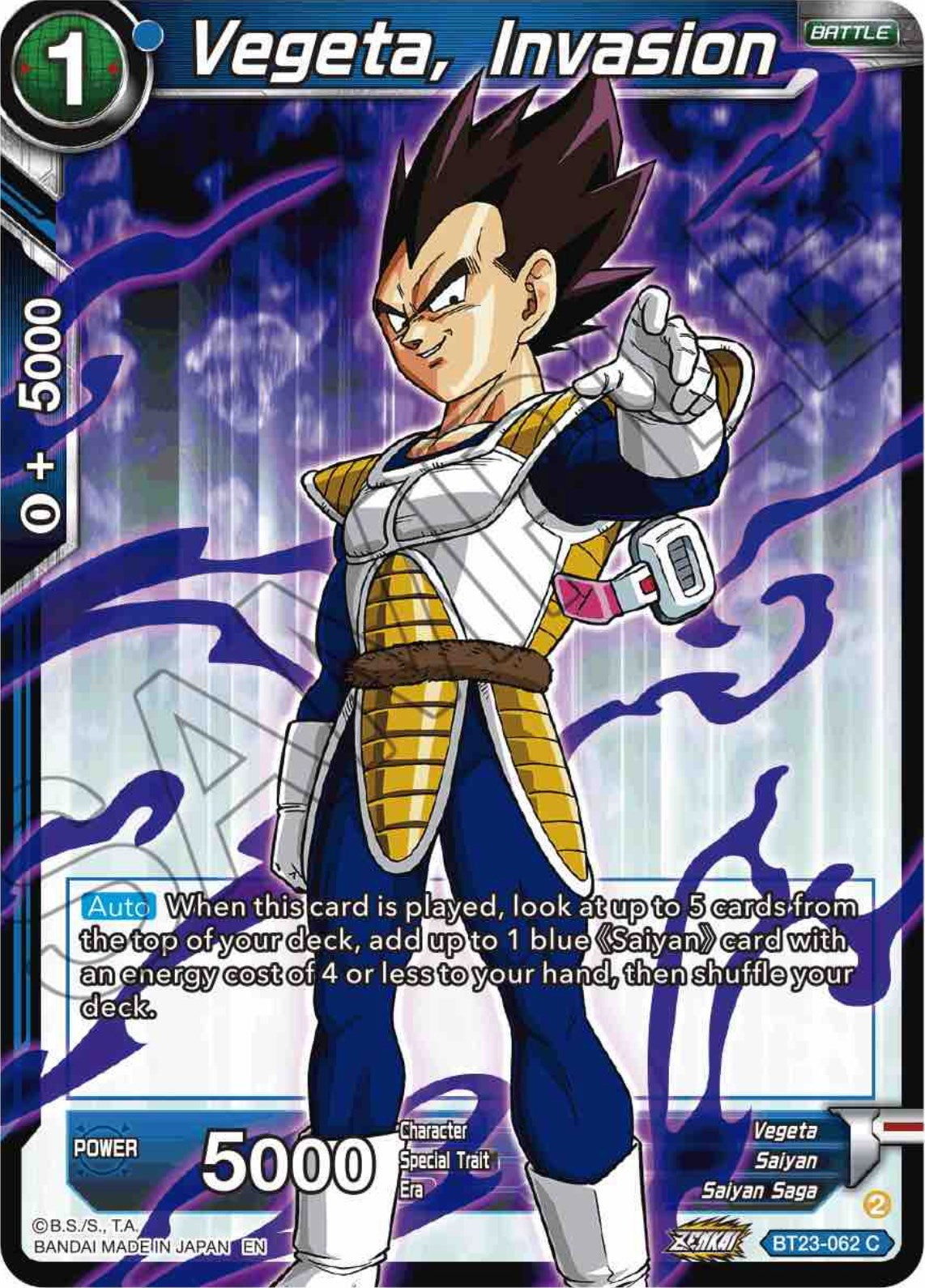 Vegeta, Invasion - BT23-062 (Foil) Near Mint_Foil