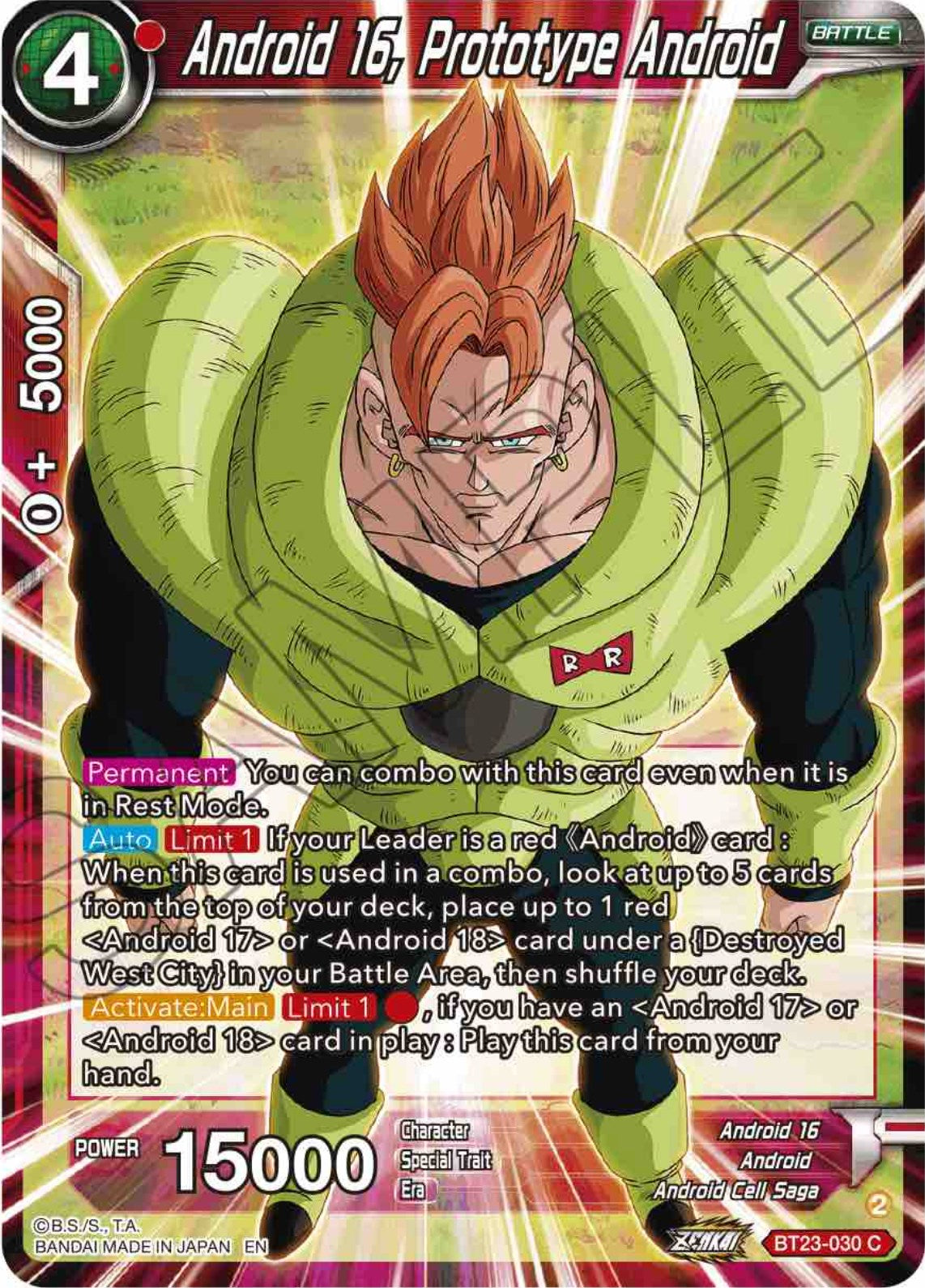 Android 16, Prototype Android - BT23-030 (Foil) Near Mint_Foil