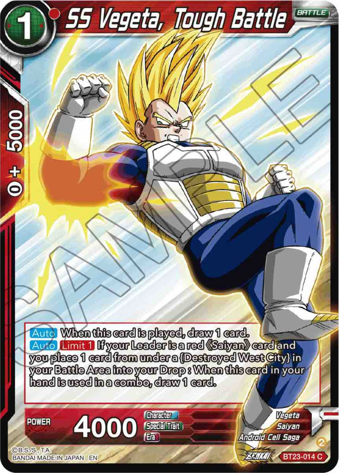 SS Vegeta, Tough Battle - BT23-014 (Normal) Near Mint_Normal