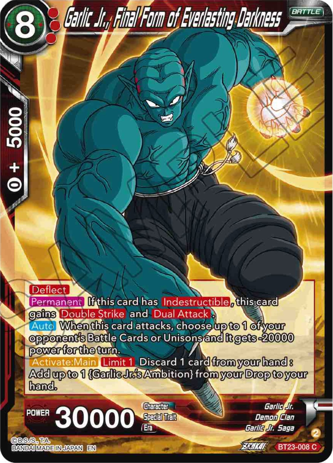 Garlic Jr., Final Form of Everlasting Darkness - BT23-008 (Normal) Near Mint_Normal