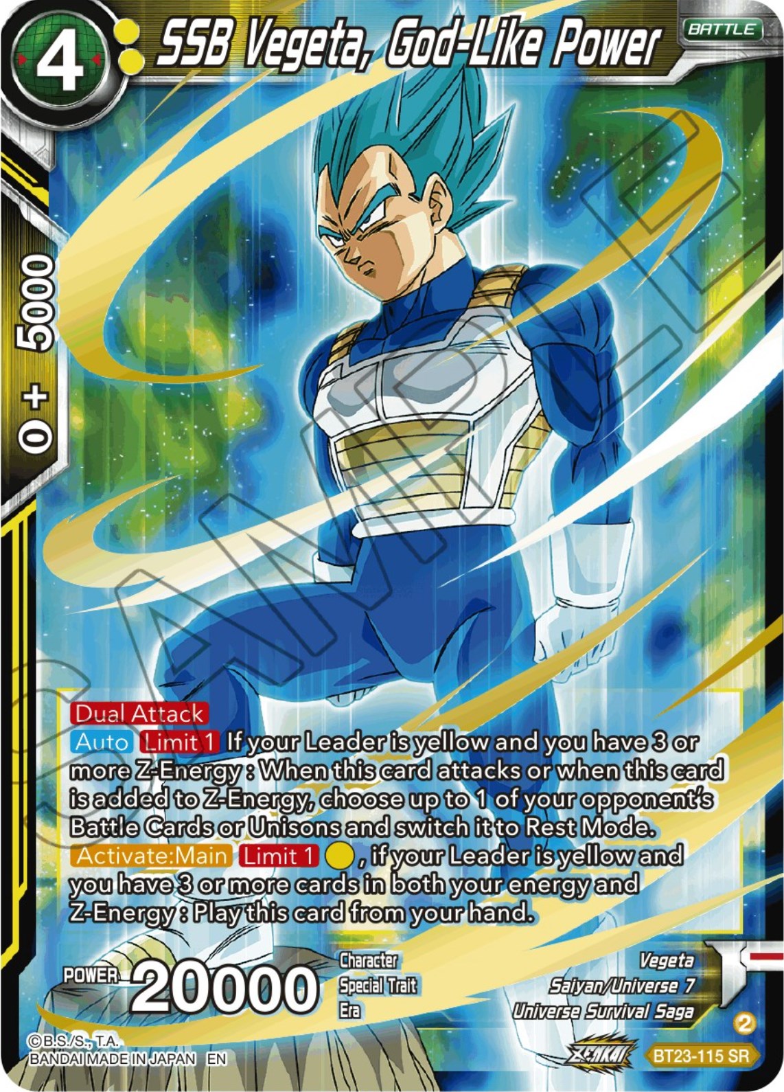 SSB Vegeta, God-Like Power - BT23-115 (Foil) Near Mint_Foil
