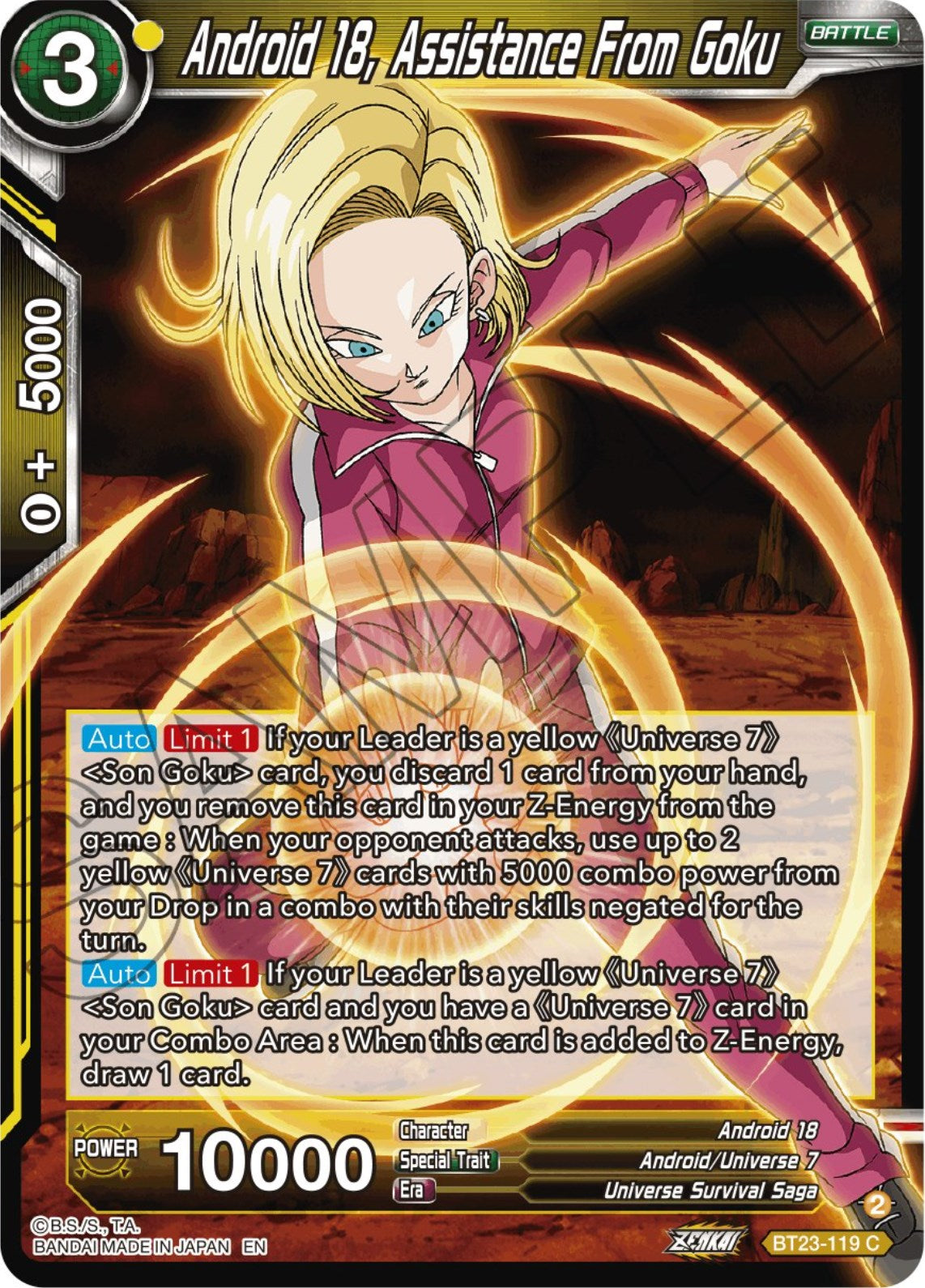 Android 18, Assistance From Goku - BT23-119 (Normal) Near Mint_Normal