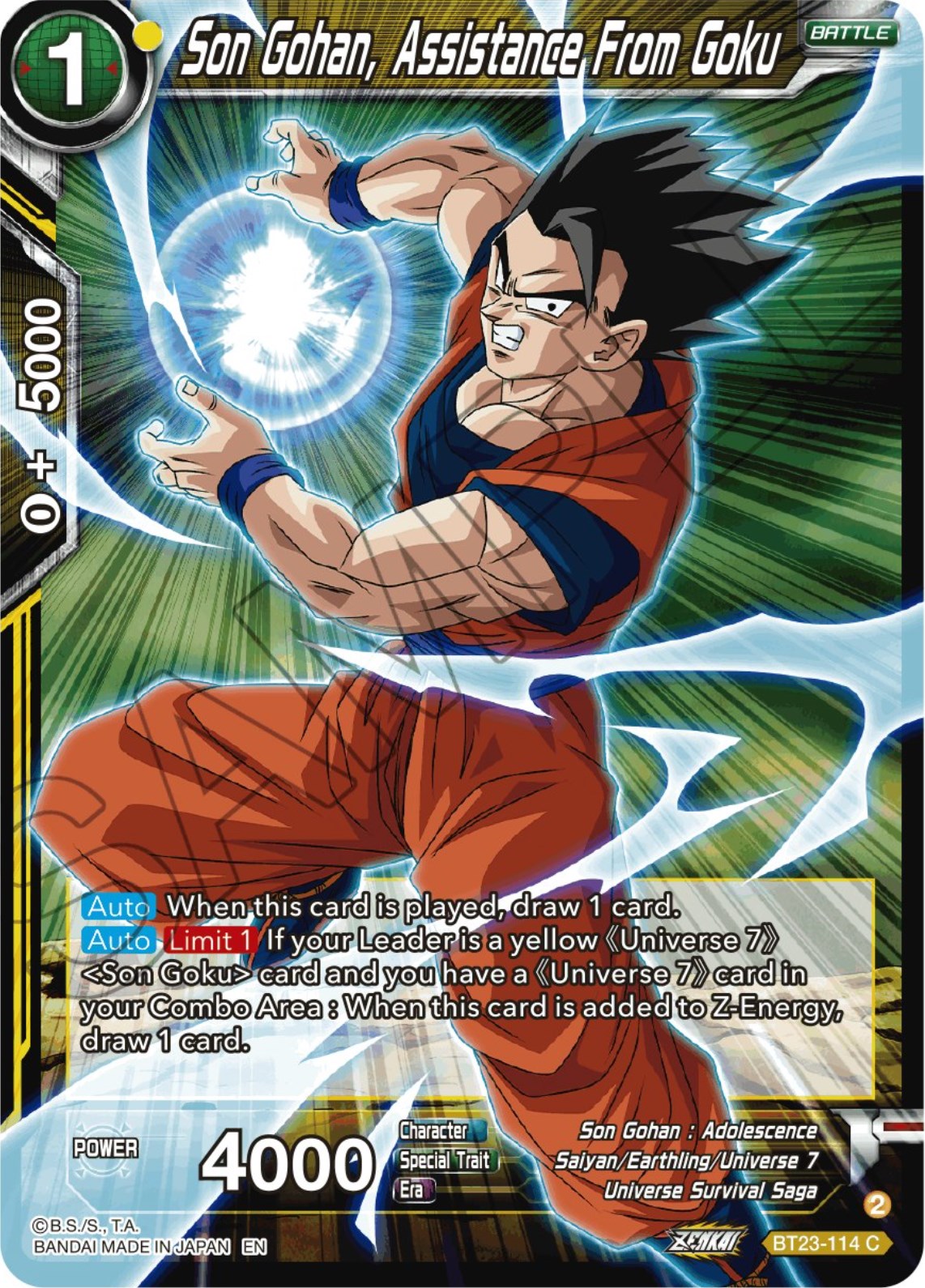 Son Gohan, Assistance From Goku - BT23-114 (Foil) Near Mint_Foil