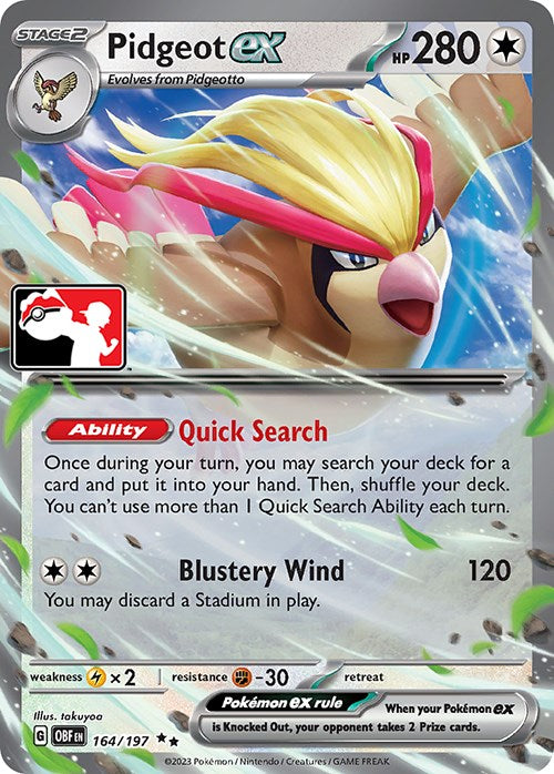 Pidgeot ex - 164/197 Prize Pack Holo