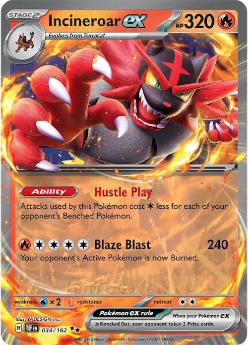 Incineroar ex - 034/162 - 034/162 (Holo)