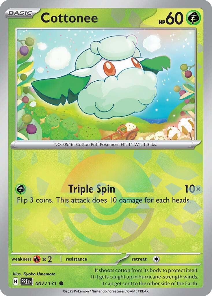 Cottonee (Poke Ball Pattern) - 007/131 (Holo)