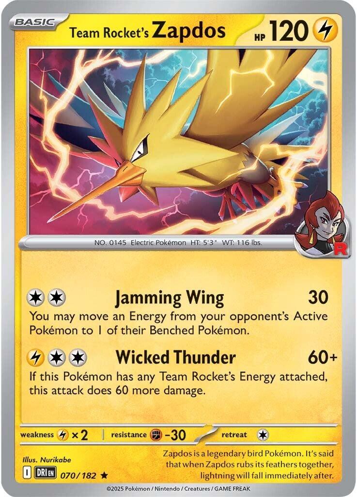 Team Rocket's Zapdos (Reverse Holofoil) Near Mint_Reverse Holofoil