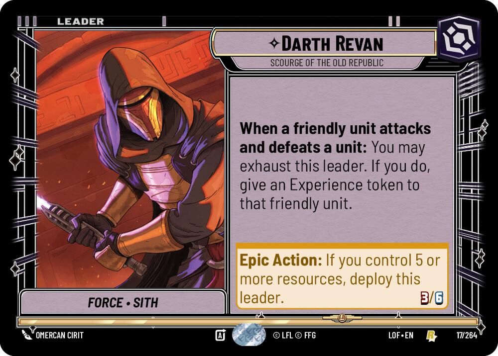 Darth Revan - Scourge of the Old Republic - 017/264 (Normal) Near Mint_Non-Foil