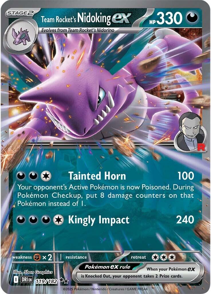 Team Rocket's Nidoking ex - 119/182 - 119/182 (Holo)