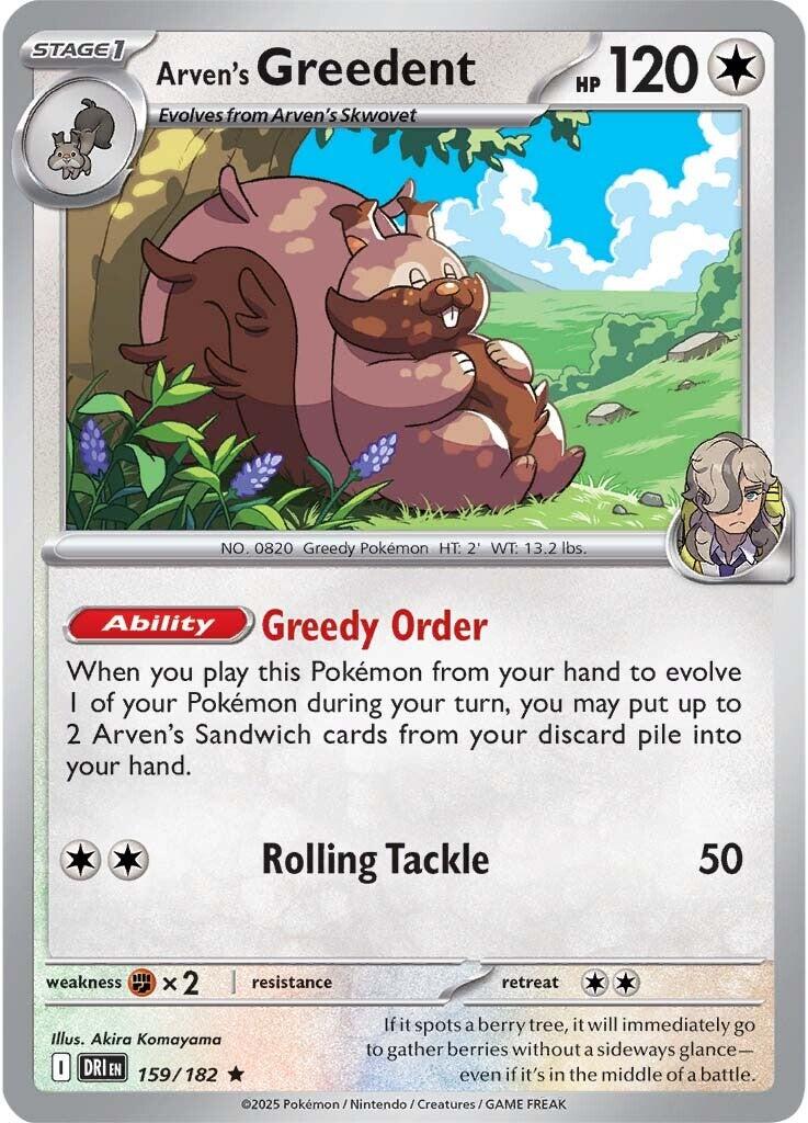 Arven's Greedent - 159/182 (Holofoil) Near Mint_Holofoil