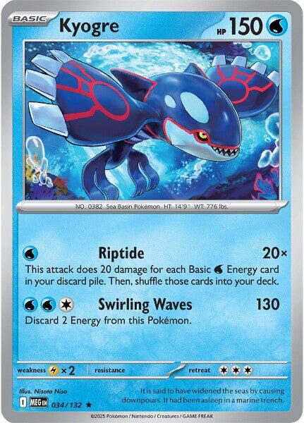 Kyogre - 034/132 (Reverse Holo)