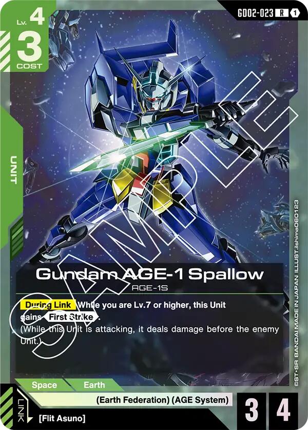 Gundam AGE-1 Spallow - GD02-023 (Holofoil)