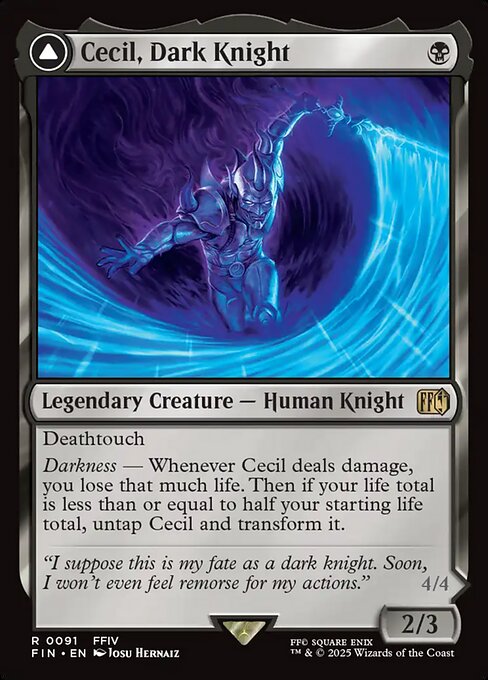 Cecil, Dark Knight // Cecil, Redeemed Paladin - 91 (Foil) Near Mint_Foil