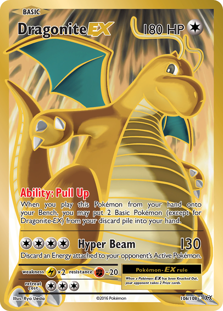 Dragonite EX (Full Art) - 106/108 (Foil) Near Mint_Foil