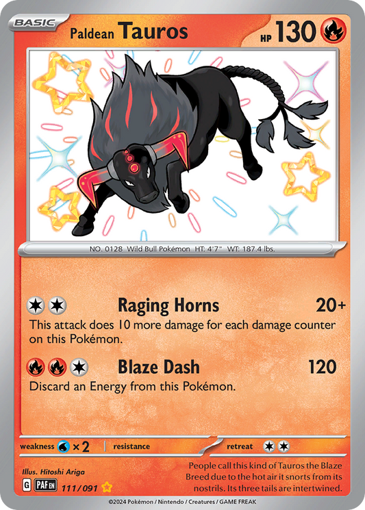 Paldean Tauros - 111/091 (Foil) Near Mint_Foil