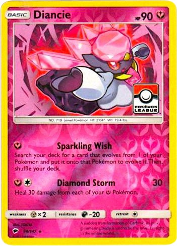 Diancie - 94/147 (Pokemon League) - 094/147 (Reverse Holo)