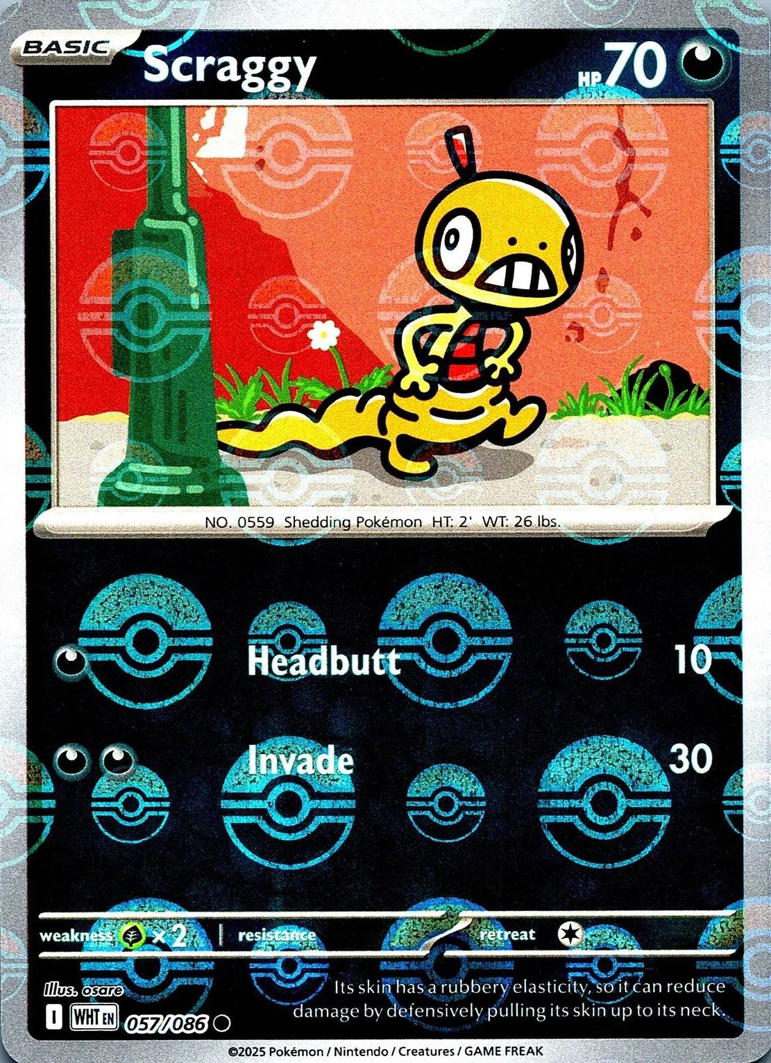 Scraggy (Master Ball Pattern) - 057/086 (Holo)