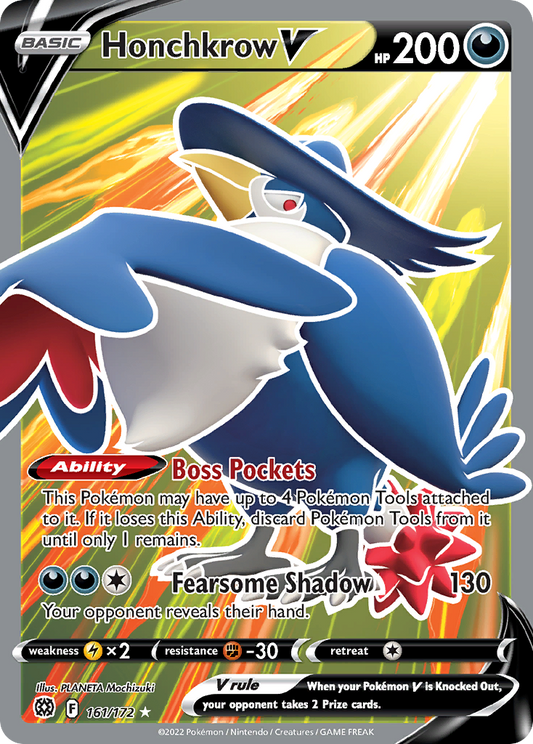 Honchkrow V (Full Art) - 161/172 (Foil) Near Mint_Foil