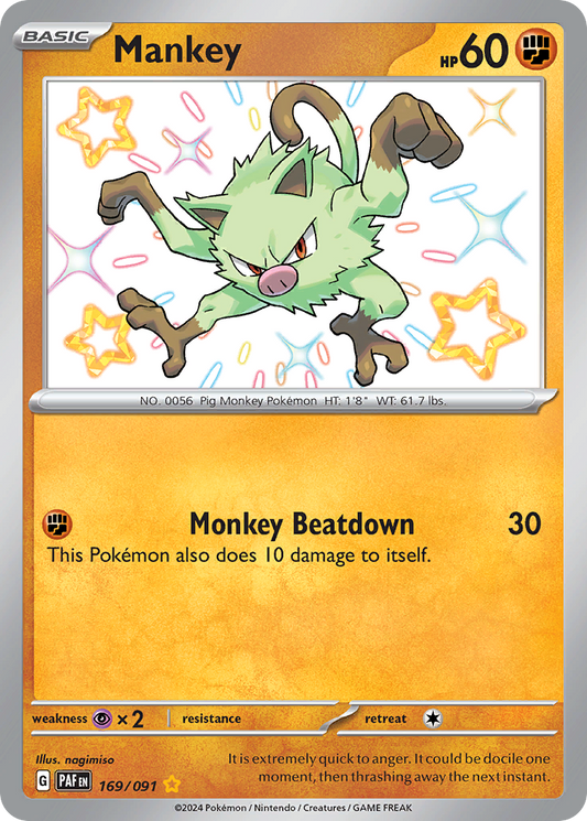 Mankey - 169/091 (Foil) Near Mint_Foil