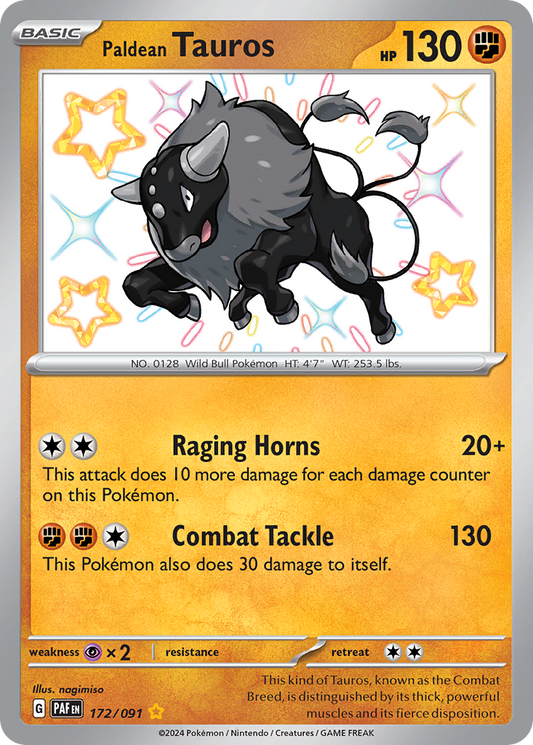 Paldean Tauros - 172/091 (Foil) Near Mint_Foil