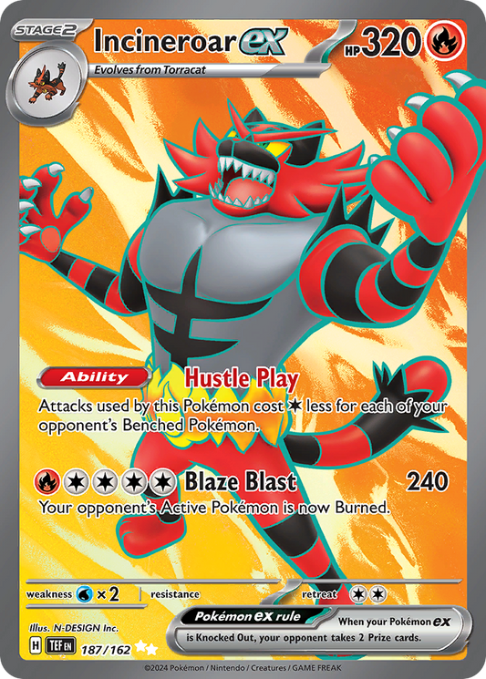 Incineroar ex - 187/162 (Foil) Near Mint_Foil