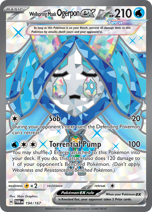 Wellspring Mask Ogerpon ex - 194/167 (Foil) Near Mint_Foil