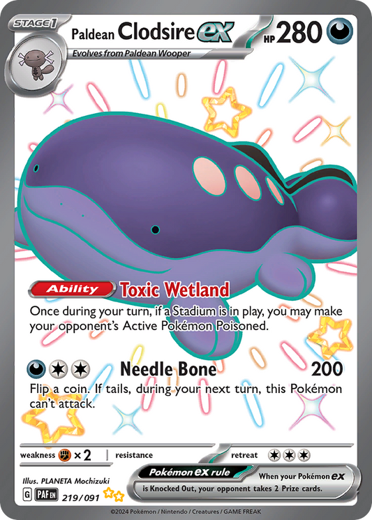 Paldean Clodsire ex - 219/091 (Foil) Near Mint_Foil