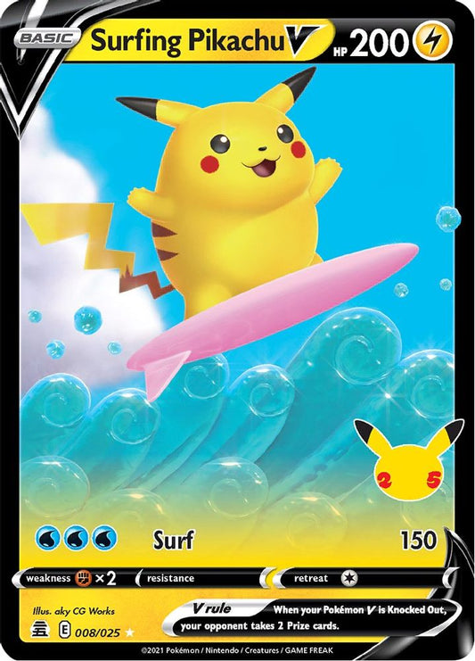 Surfing Pikachu V - 008/025 (Holo)