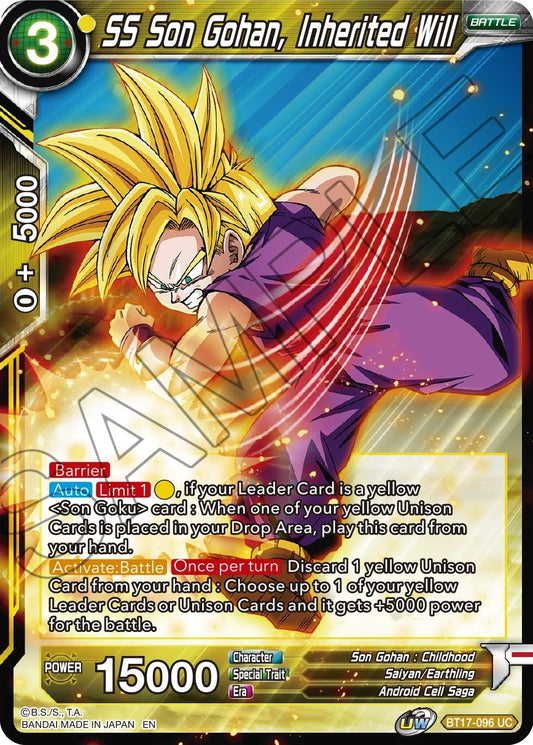SS Son Gohan, Inherited Will - BT17-096 (Normal) Near Mint_Normal