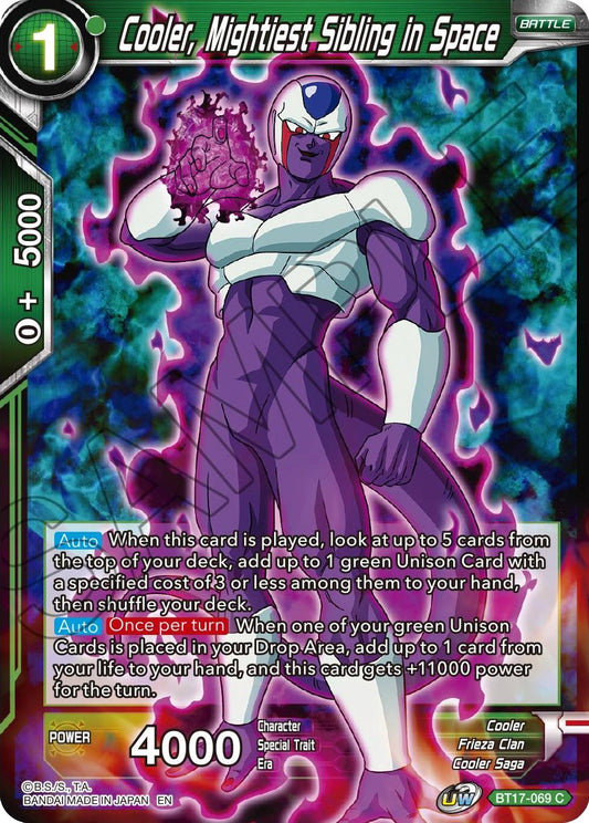 Cooler, Mightiest Sibling in Space - BT17-069 (Normal) Near Mint_Normal