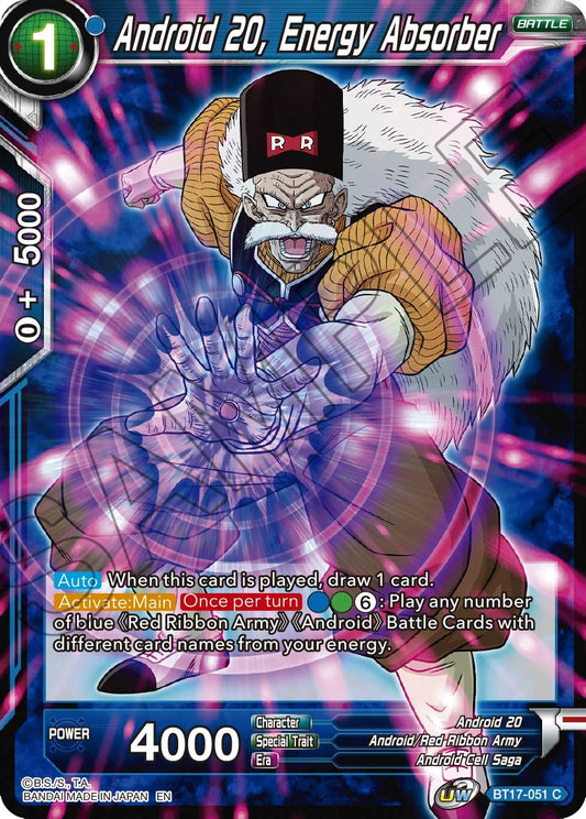 Android 20, Energy Absorber - BT17-051 (Normal) Near Mint_Normal