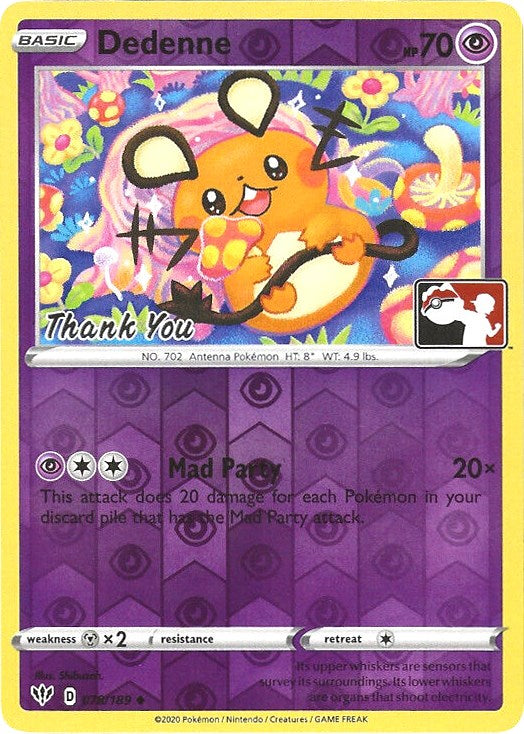Dedenne - 78/189 (Pokemon League) [Thank You] - 078/189 (Reverse Holo)